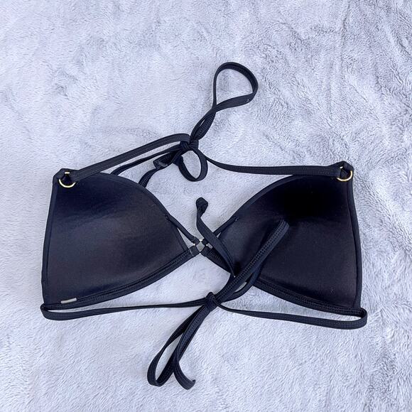 Victorias Secret Swim Strappy 2 Piece Bikini Swimsuit Black Padded Womens Medium - Picture 4 of 8